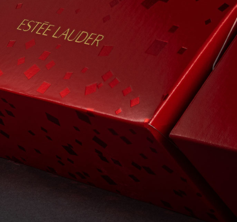 CurtMOTION represented on Estee Lauder holiday cracker package